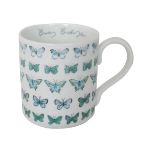 Mug: 1 x 275ml Sophie Allport Busy Butterflies Mug, Bone China