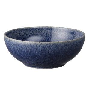Breakfast Bowl: 1 x 17cm Denby Studio Blue Cobalt Cereal Bowl, Stoneware