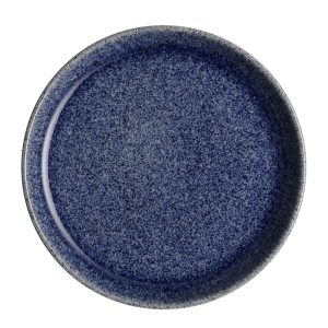 Breakfast/Salad Plate: 1 x 21cm Denby Studio Blue Cobalt Coupe Medium Plate, Stoneware