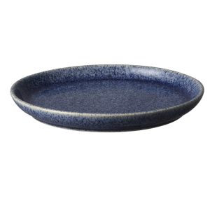 Breakfast/Salad Plate: 1 x 21cm Denby Studio Blue Cobalt Coupe Medium Plate, Stoneware