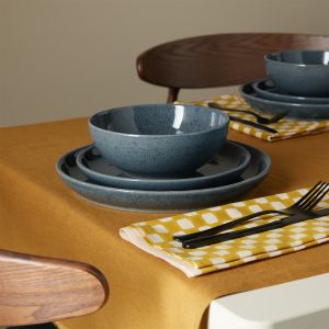 Dinner Set: 12 Piece Denby Dark Grey Speckle Dinner Set, Stoneware