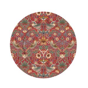 Dinner Plate: 1 x 26cm Arts & Crafts Red Strawberry Thief Plate, Tin
