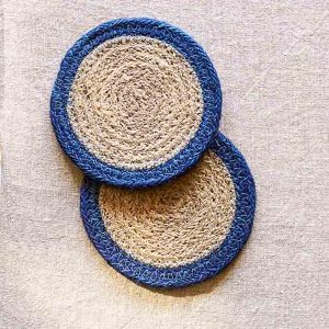 Coaster Set: 4 x Yelford Jute Coasters, Natural
