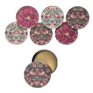 Coaster Set: 6 x Arts & Crafts Coasters, Tin