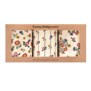 Caddy Set: 3 x 10.5cm Emma Bridgewater Poppies Caddies, Round