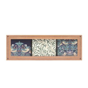 Caddy Set: 3 x 10.5cm Arts & Crafts Strawberry Thief Caddies, Square