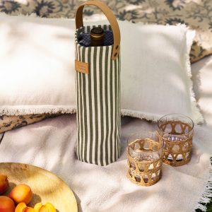 Bottle Cooler: 32cm Kimmeridge Bottle Bag Moss Green, Cotton