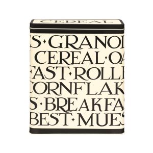 Cereal Tin: 22.7cm x 7.2cm x 26cm Emma Bridgewater Black Toast Cereal Tin