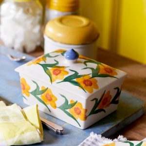 Butter Dish: Emma Bridgewater Windblown Daffodils Butter Dish, Ceramic