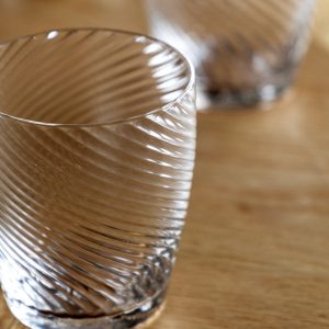 Low Ball Glasses: 4 x 230ml Swirl Tumbler Glasses, Glass