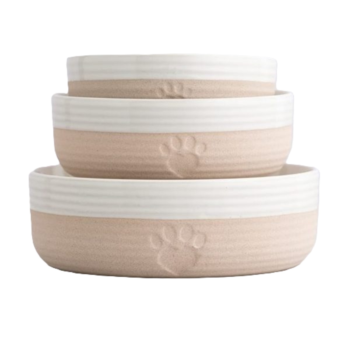 Dog Bowl: 12.5cm Mason Cash Heart Paw Bowl, Stoneware
