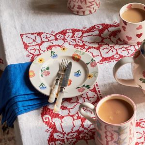 Side Plate: 1 x 16cm Emma Bridgewater Poppies & Pinks Small Side Plate, Ceramic