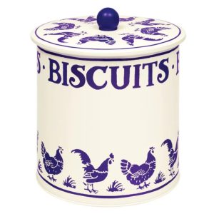 Biscuit Barrel: Emma Bridgewater Blue Hens Biscuit Barrel