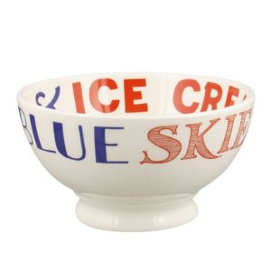 French Bowl: 14.5cm Emma Bridgewater Red & Blue Toast French Bowl, Ceramic