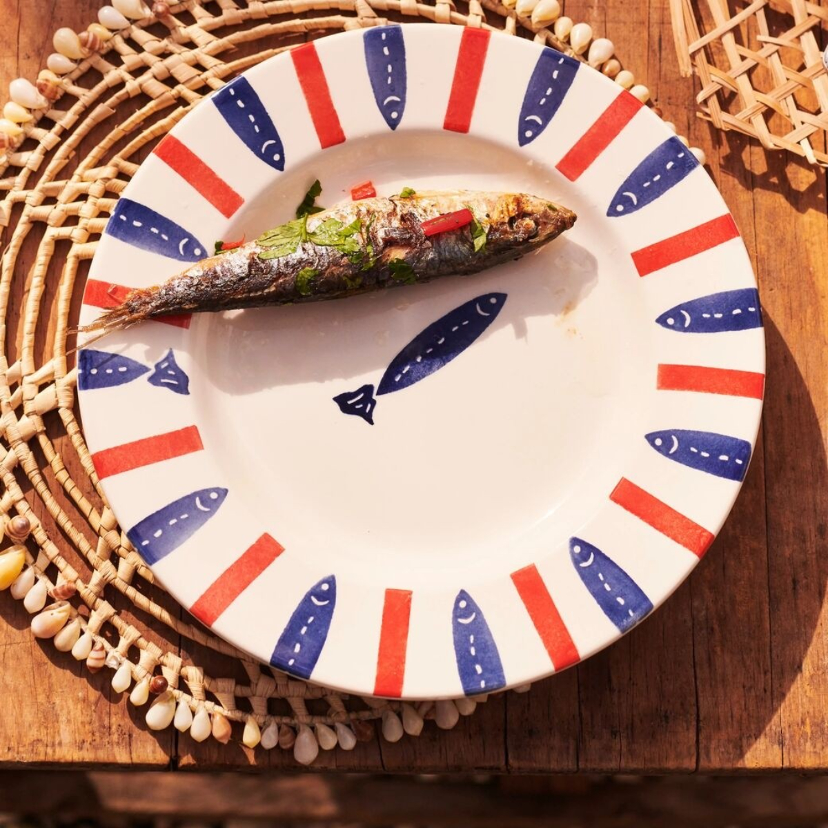 Dinner Plate: 1 x 22cm Emma Bridgewater Seafood Stripe Medium Dinner Plate, Ceramic - Image 3