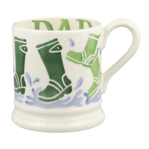 Mug: 1 x 300ml Emma Bridgewater Wellies Dad 1/2 Pint Mug, Ceramic