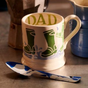 Mug: 1 x 300ml Emma Bridgewater Wellies Dad 1/2 Pint Mug, Ceramic