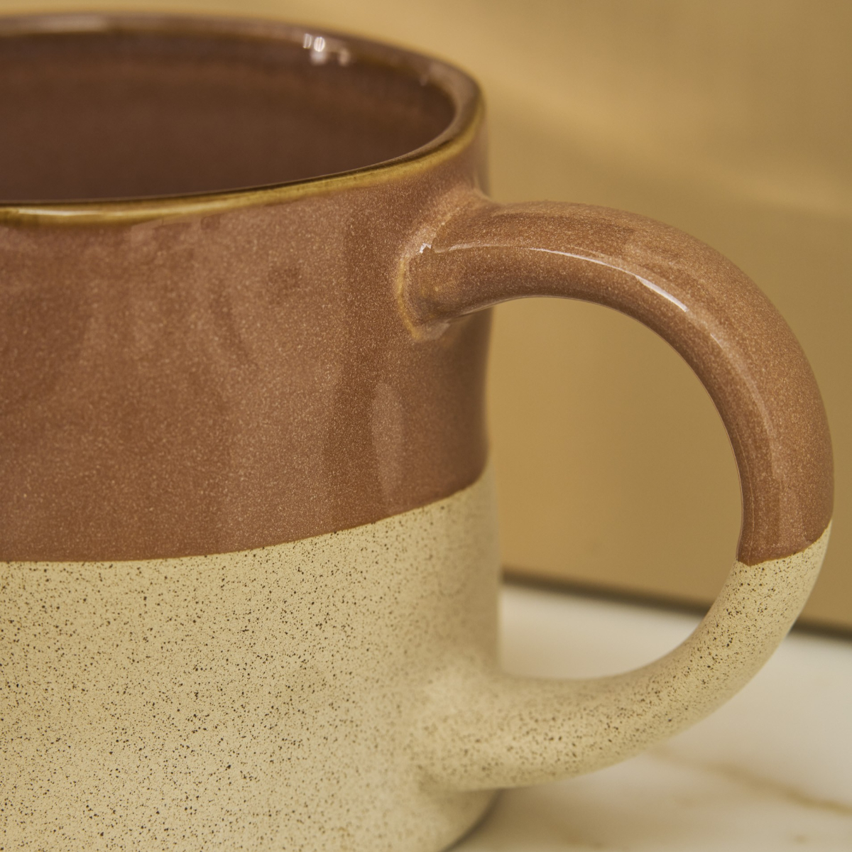 Mug Set: 2 x Bladon Half Glazed Mugs, Terracotta - Image 4