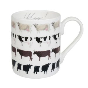 Mug: 1 x 275ml Sophie Allport Cows Moo Mug, Bone China