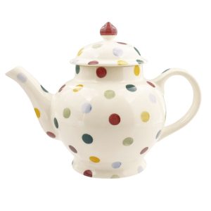 Tea Pot: 4 Mug Emma Bridgewater Polka Dot Teapot, Ceramic