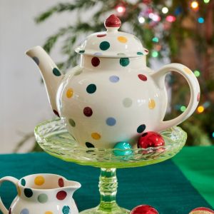 Tea Pot: 4 Mug Emma Bridgewater Polka Dot Teapot, Ceramic
