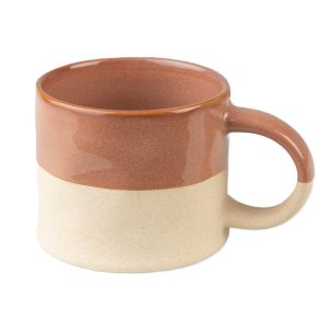 Mug Set: 2 x Bladon Half Glazed Mugs, Terracotta