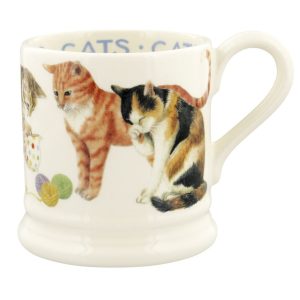Mug: 1 x 300ml Emma Bridgewater Cats All Over 1/2 Half Pint Mug, Ceramic