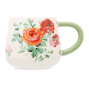 Mug: 1 x 340ml Cath Kidston Archive Rose Red Twisted Handle Billie Mug, Ceramic