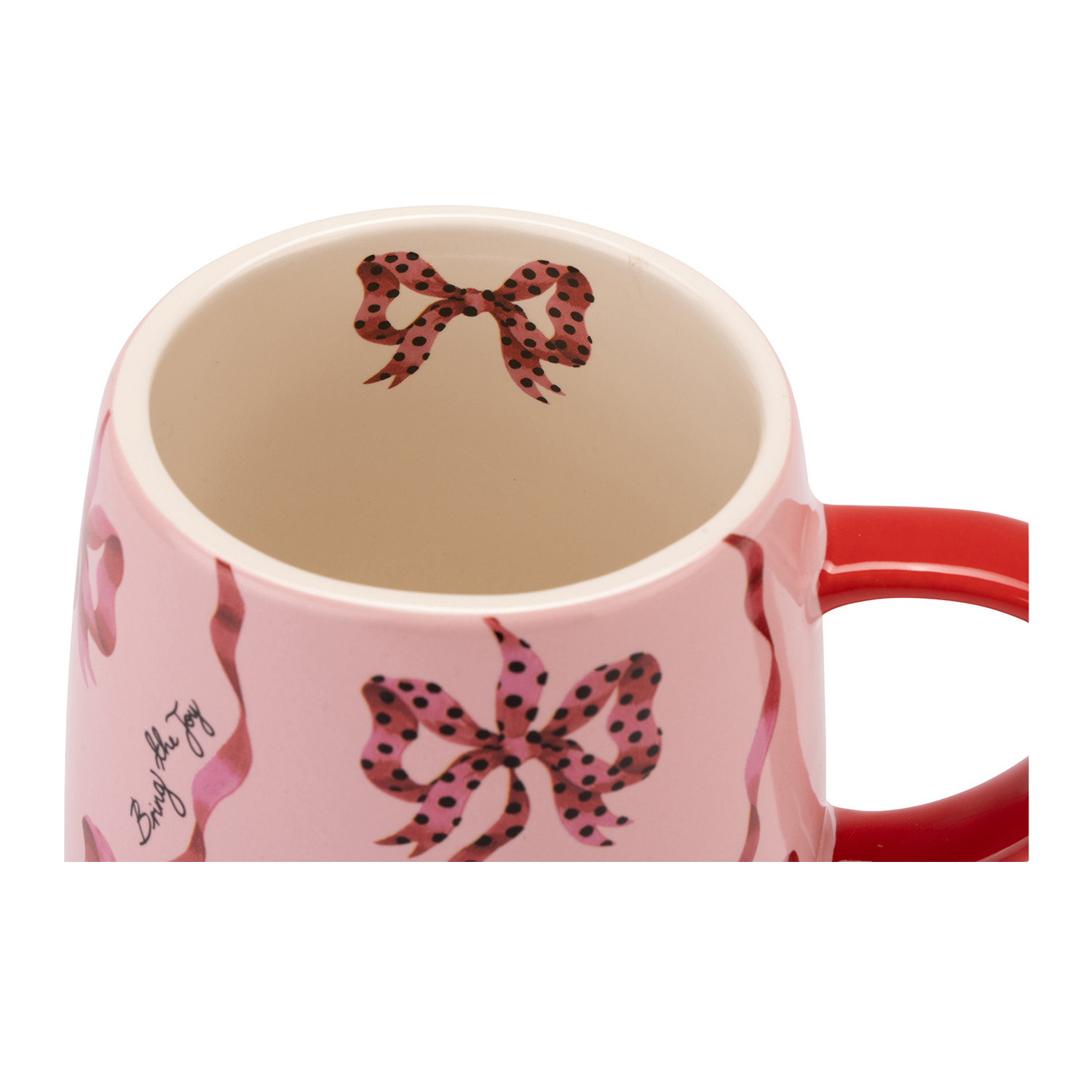 Mug: 1 x 340ml Cath Kidston Bring the Joy Pink Billie Mug, Ceramic