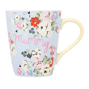 Mug: 1 x 375ml Cath Kidston Clifton Rose Blue 'Mummy' Stanley Mug, Ceramic