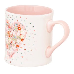 Mug: 1 x 275ml Cath Kidston Heart Flower Burst Mollie Mug, Ceramic