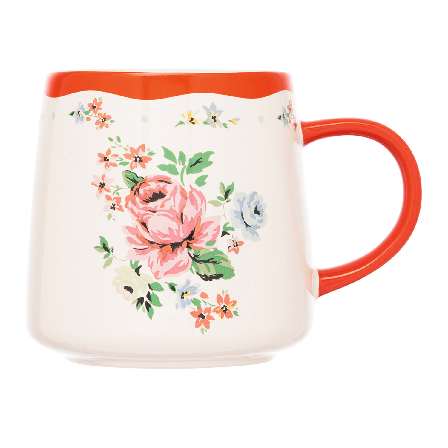 Mug: 1 x 340ml Cath Kidston Feels Like Home Hamstead Red Billie Mug, Ceramic