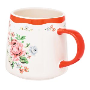 Mug: 1 x 340ml Cath Kidston Feels Like Home Hamstead Red Billie Mug, Ceramic