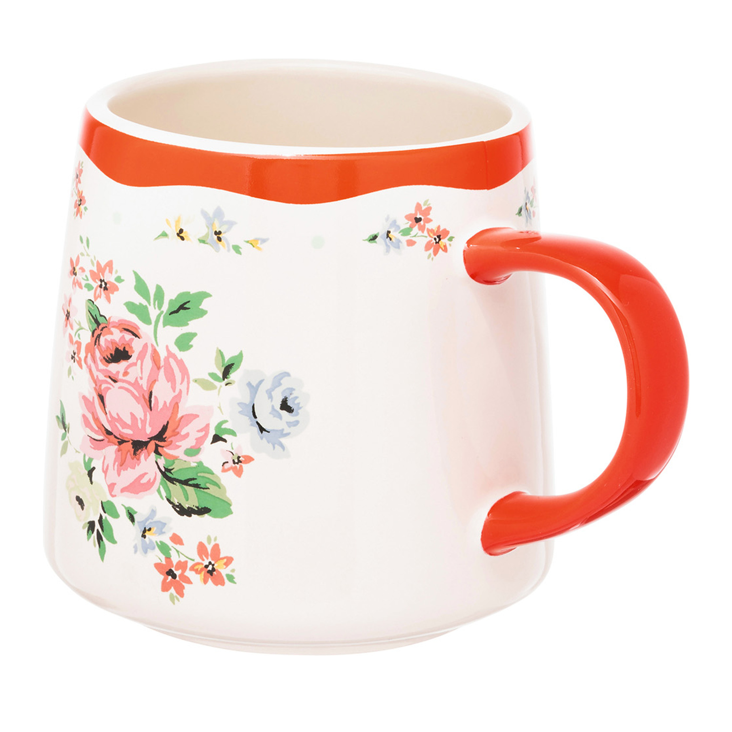 Mug: 1 x 340ml Cath Kidston Feels Like Home Hamstead Red Billie Mug, Ceramic