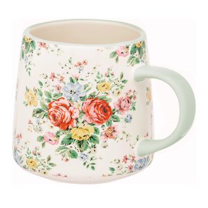 Mug: 1 x 340ml Cath Kidston Feels Like Home Hamstead Sage Billie Mug, Ceramic