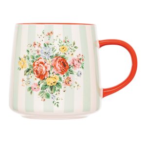 Mug: 1 x 340ml Cath Kidston Feels Like Home Hamstead Stripe Billie Mug, Ceramic