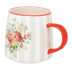 Mug: 1 x 340ml Cath Kidston Feels Like Home Hamstead Stripe Billie Mug, Ceramic