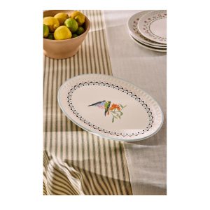 Serving Plate: 1 x Cath Kidston Painted Table Ceramic Oval Platter 36cm, Ceramic