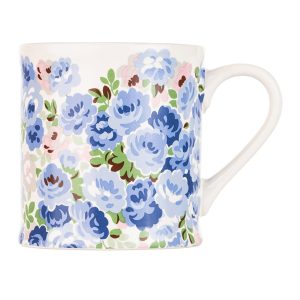 Mug: 1 x 275ml Cath Kidston Roses Blue Mollie Mug, Ceramic