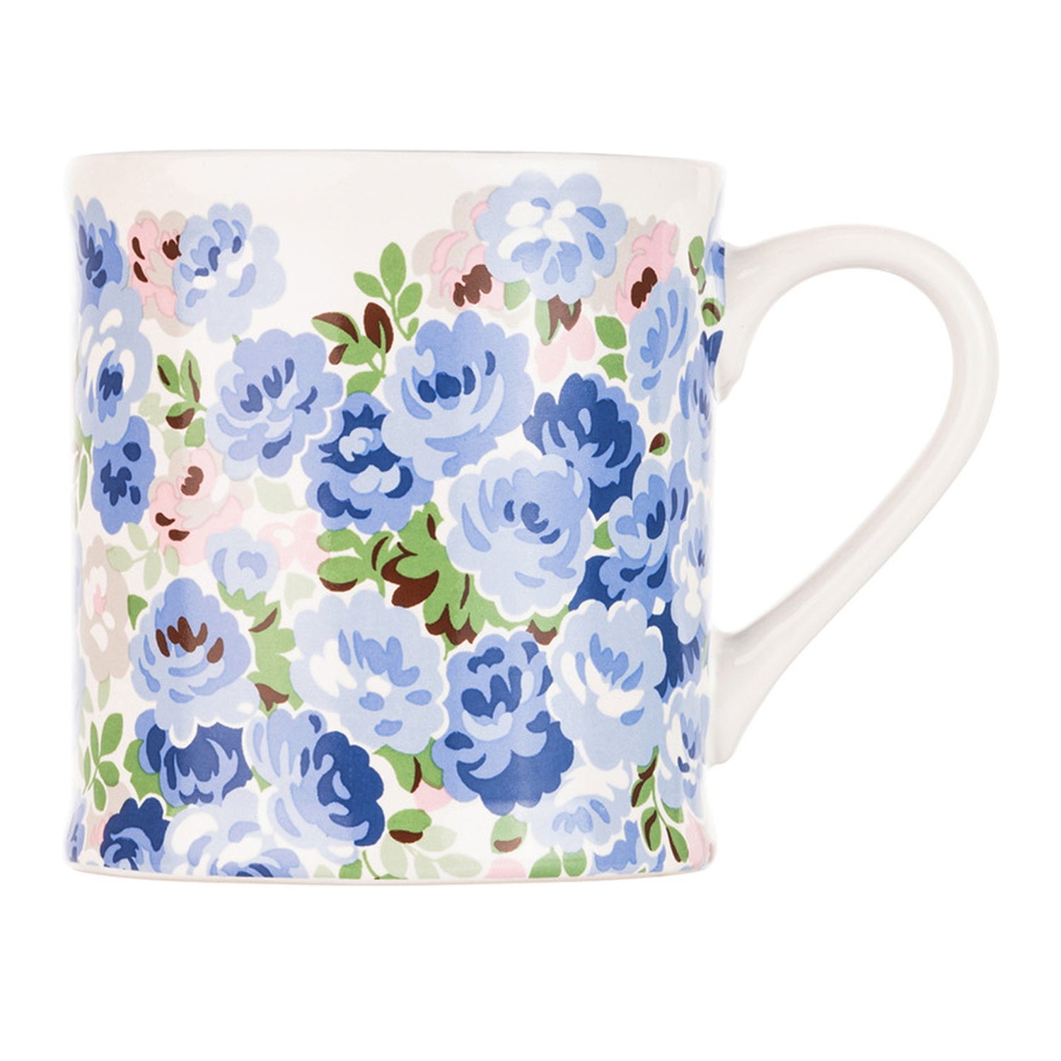 Mug: 1 x 275ml Cath Kidston Roses Blue Mollie Mug, Ceramic