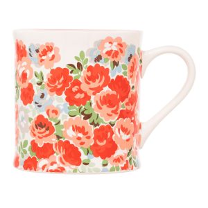 Mug: 1 x 275ml Cath Kidston Roses Red Mollie Mug, Ceramic
