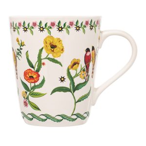 Mug: 1 x 375ml Cath Kidston Summer Birds Cream Stanley Mug, Ceramic