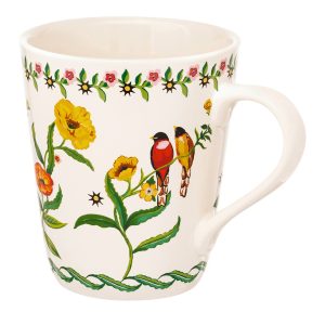 Mug: 1 x 375ml Cath Kidston Summer Birds Cream Stanley Mug, Ceramic