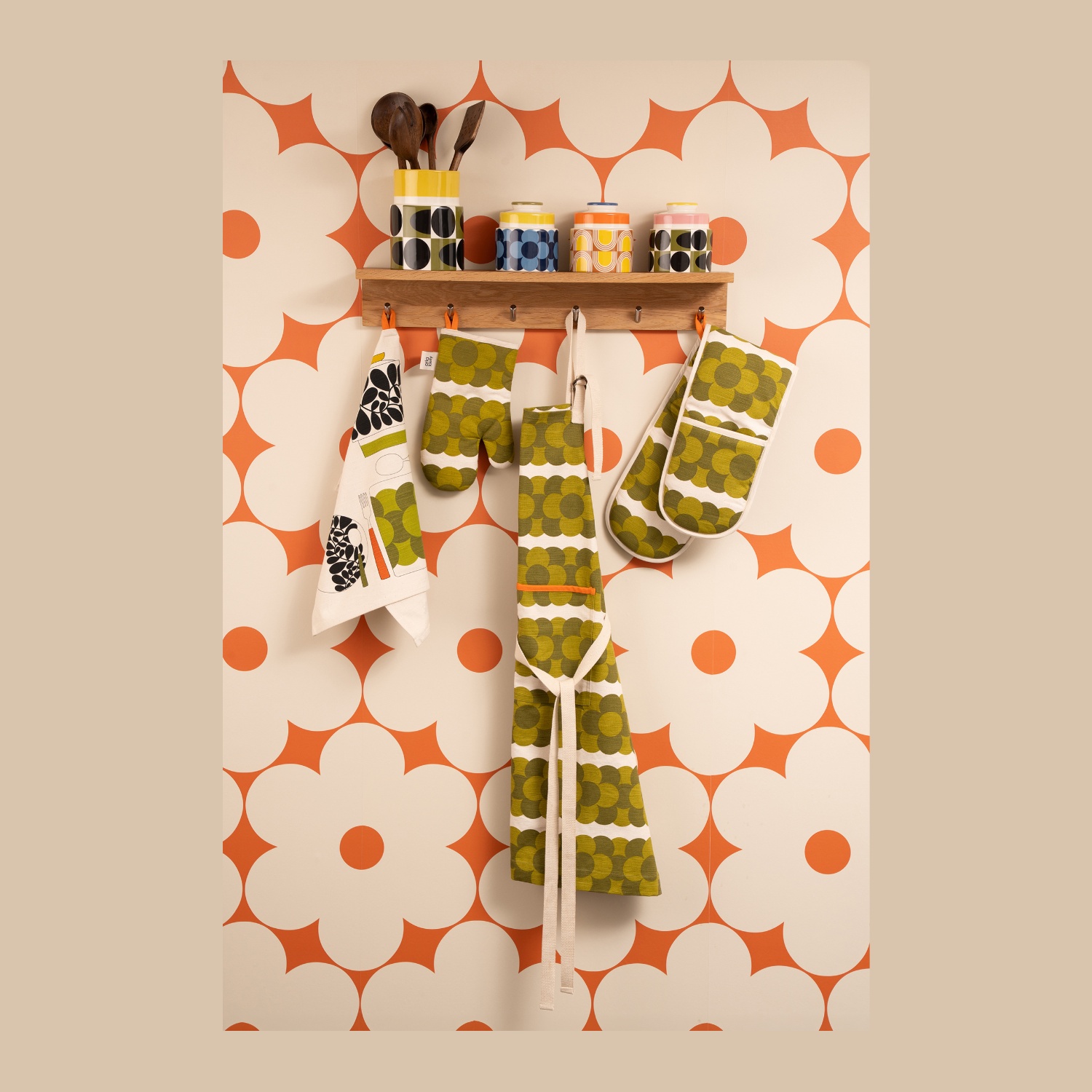 Apron: Orla Kiely Retro Stripe Apron Green