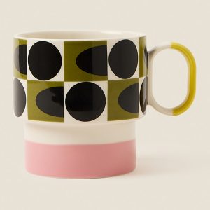 Mug: Orla Kiely Spot Square Oval Mug Pink