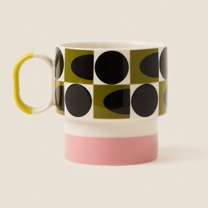 Mug: Orla Kiely Spot Square Oval Mug Pink