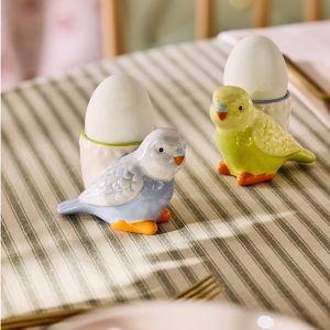 Egg Cup Set: 2 x Cath Kidston Painted Table Egg Cups, Ceramic