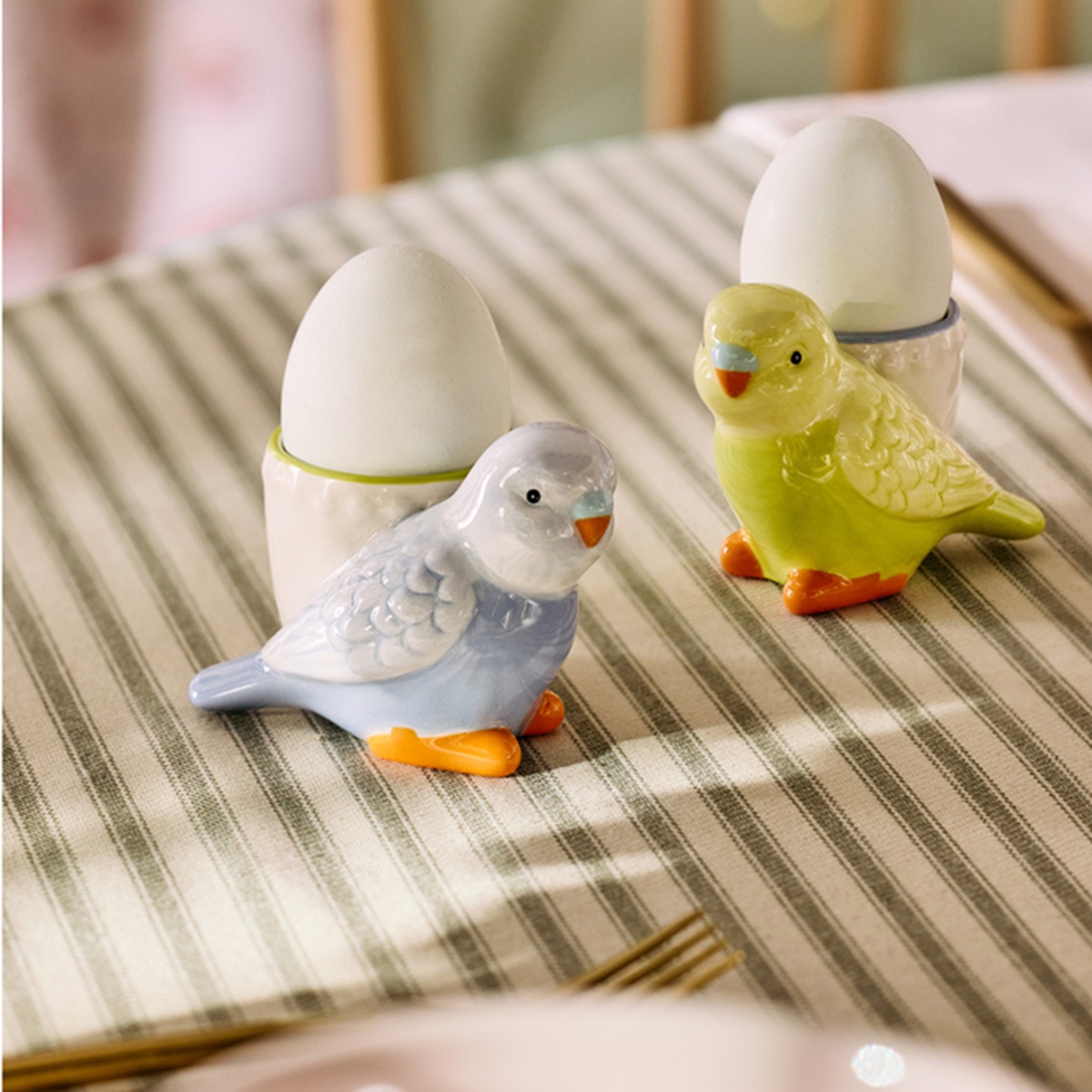 Egg Cup Set: 2 x Cath Kidston Painted Table Egg Cups, Ceramic