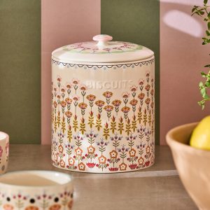 Biscuit Jar: 1 x Cath Kidston Painted Table Ceramic Biscuit Jar, Ceramic