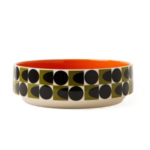 Fruit Bowl: Orla Kiely Spot Square Oval Fruit Bowl, Orange